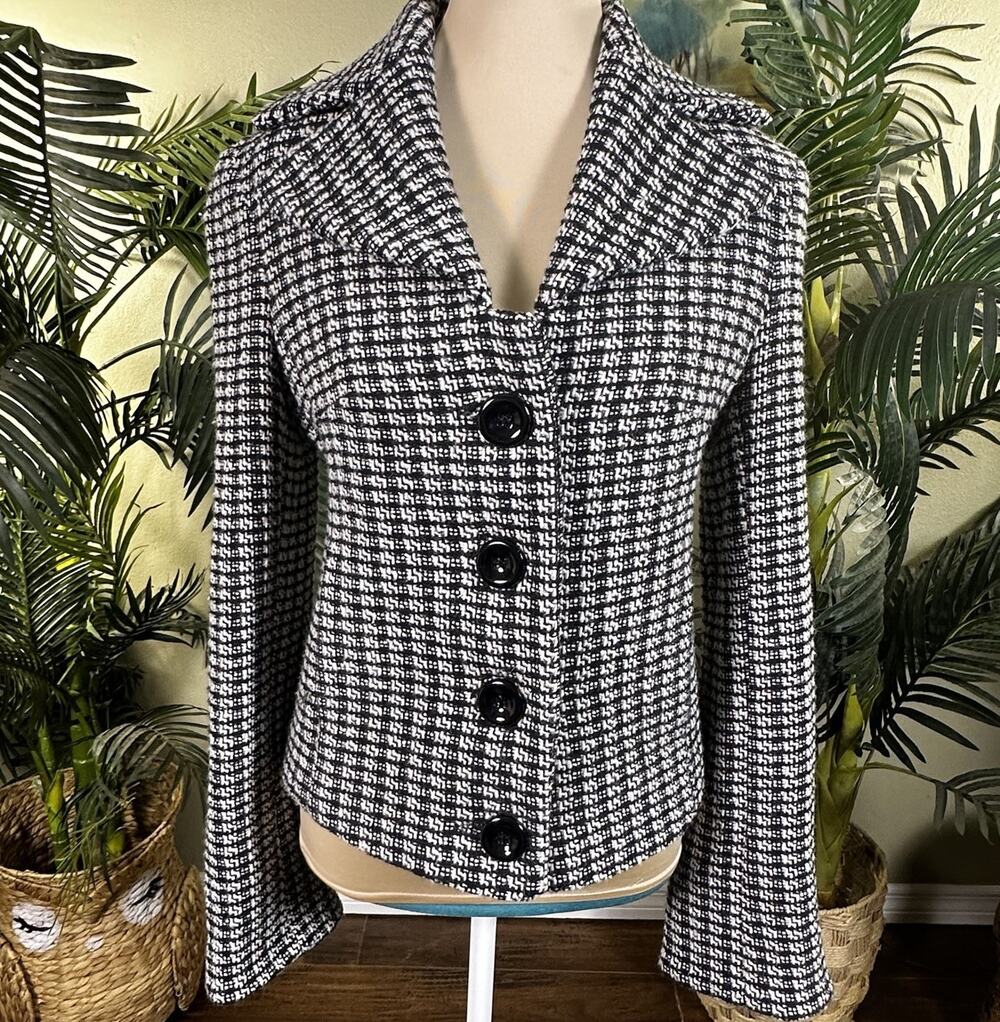 Gianfranco Rossi Women 4 Wool Woven Blazer Lined Buttons Mint Vintage